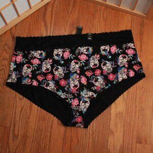 Torrid Curve Skull & Flower Print Lace Trim Undies